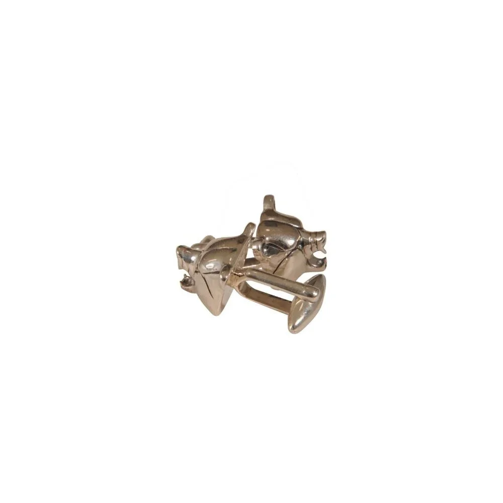 Zaunick Mens Grizzly Bear Cufflinks Sterling Silver Long Sleeve Button Down